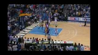 Kobe Bryant incredible ridicolous shot vs Denver Nuggets game 3 NBA Playoffs 20120504 [upl. by Mapel]