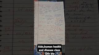 Prevention of aidsclass 12th bio notes aids diseasieneet2025viralshirtsviralnoteshumanbiology [upl. by Hpesoj]