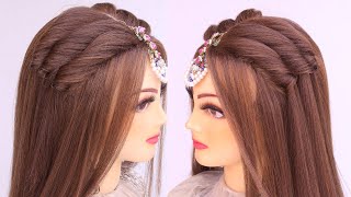 2 Easy Open hairstyle for Eid  Reception Look  Wedding Hairstyles l front hairstyle for short hair [upl. by Nosnibor494]