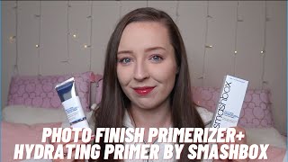 SMASHBOX PHOTO FINISH PRIMERIZER HYDRATING PRIMER  REVIEW amp 8 HOUR WEAR TEST [upl. by Nnylrats740]