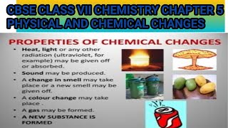 The following may accompany a chemical change Physical and Chemical changes CBSE CLASS VII [upl. by Ahtnams915]