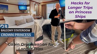 Cabin Organization for Longer Cruises  Hacks for longer trips on Princess Ships  World Cruise 2025 [upl. by Luz335]