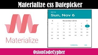 How to create a Date Picker using Materialize css  Very Simple [upl. by Silirama]