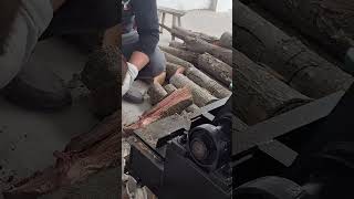 Rural areas use wood splitters to save time shorts machine woodcutting woodwork [upl. by Lim41]