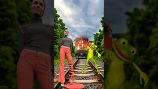 Frog dancing 🐸 vs sand sculpture special effects on the train driver help 🚊train short vfx [upl. by Maffa293]