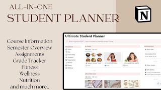 2024 NOTION TUTORIAL ✨✍🏻 Student Planner for School amp University 🎓  Vision Board [upl. by Dyob]