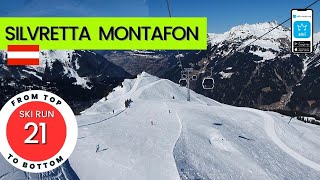 Silvretta Montafon Austria  ski run 21  St Gallenkirch  from top to bottom [upl. by Poppo]