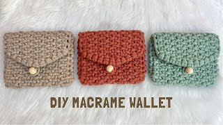 DIY  Macrame wallet tutorial  Cartera de macrame  마크라메 지갑 [upl. by Bilicki]