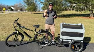 I TOOK MY PET WITH ME ON MY EBIKE  MOKWHEEL CARGO  PET TRAILER REVIEW [upl. by Hultgren518]