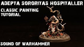 Classic painting tutorial  Adepta Sororitas Hospitaller  painttoper  sound of Warhammer [upl. by Eolanda]