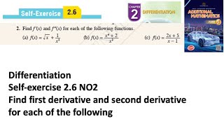 Differentiation selfexercise 26 Q2 pembezaan latihan kendiri 26 form 5 add maths kssm spm [upl. by Tonry813]