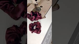 diy scrunchies hair rubber band🎀 easy way 💜 [upl. by Meraree244]