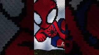 Made this one today blanket c2c handmade crochet handmadecrochet spiderman pixelart [upl. by Atsillac]