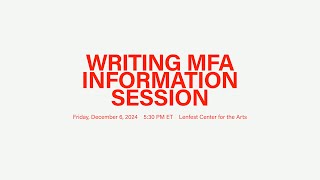 Writing Program Information Session 2024 [upl. by Luas]