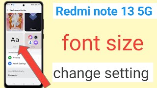 Redmi Note 13 5g font size setting how to Redmi font size change setting technicalpankaj [upl. by Airdnax]