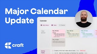 Boost Productivity with Craft’s New Calendar View—See Tasks Notes amp Events [upl. by Milon]