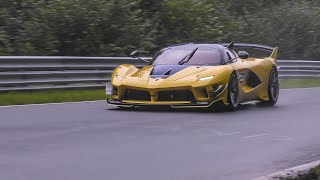 INSANE Ferrari FXX K Evo on the NURBURGRING [upl. by Kizzee]