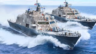 Monstrously Powerful US Navy Ships Patrolling the Sea at High Speed [upl. by Kirstyn]