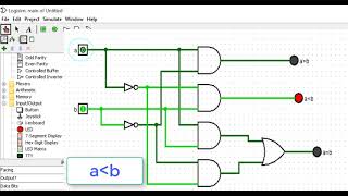 LOGISIM 3 Comparateur BinaireDemiAdditionneurAdditionneur 1bitAdditionneur 4 bit [upl. by Coppins603]