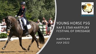 Charlotte Dujardin  Alive amp Kicking WIN Young Horse PSG PREMIER LEAGUE DRESSAGE TEST HARTPURY 2022 [upl. by Nikkie54]