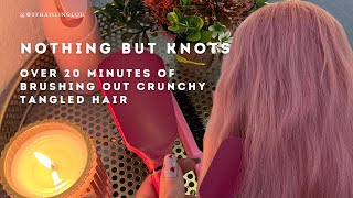 ASMR Brushing Out Very Tangled Hair  Loud Crunches  Aggressive Detangling  No Talking  Wig 🤎🕯️ [upl. by Jacquie444]