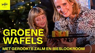 Smaakvolle groene wafels met gerookte zalm en bieslookroom 🧇 Sofie Dumont [upl. by Ocimad]