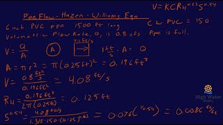 Pipe Flow and Hazen  Williams Equation Environmental Engineering FE Exam Review [upl. by Auqinom]