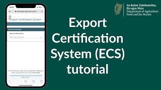 Export Certification System ECS video tutorial [upl. by Hannahoj]