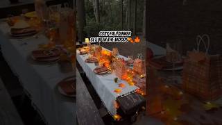 Create a magical fall feast in the middle of the woods for Thanksgiving thanksgiving dinner camp [upl. by Katinka]