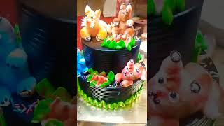 Jungle theme cake unique short video viral trending YouTube video [upl. by Ynnavoeg653]