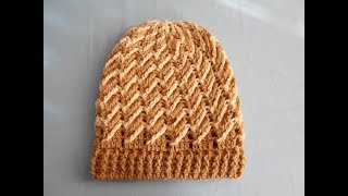 Gorro para hombre a crochet  punto diagonal a crochet yo ganchillo [upl. by Wehttam870]