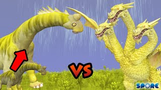 Giraffatitan vs King Ghidorah  Dino vs Titan S2E10  SPORE [upl. by Cohligan]