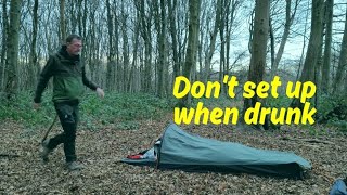 Getting drunk before a Wild Camp is NOT a good idea OEX Salamanda Bivvy Bivvi bag UK Camping [upl. by Quita897]