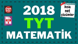 2018 TYT MATEMATİK PDF  2018 TYT Matematik Soru Çözümleri [upl. by Ellenwad311]