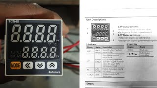 Autonics TCN4S Temperature controller PID wiring and Programming in hindi [upl. by Nnylg958]