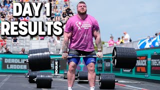 DAY 1 Results at The Worlds Strongest Man 2024 [upl. by Sherrie]