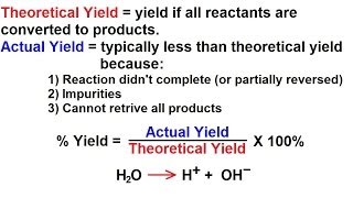 Chemistry  Yield of a Reaction in Chemical Equations 23 of 38 Basics [upl. by Yorick574]