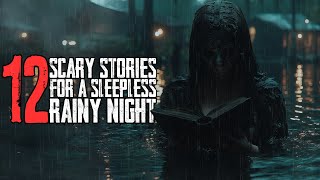 12 Scary Stories For Sleep  Ambient Rain  Black Screen  7 Hours [upl. by Jasun]