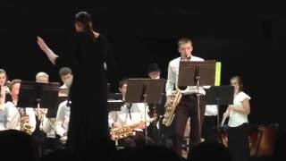 Blevins Middle School Jazz Band  quotBurritos to Goquot  Aaron with solo on Bari Sax [upl. by Gildus336]