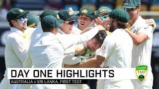 Aussies on top early at the Gabba  First Domain Test [upl. by Kcir]