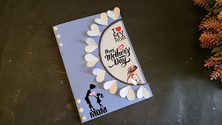 Easy Mothers day card • mothers day greeting card idea•How to make mothers day card mom loves [upl. by Audie]