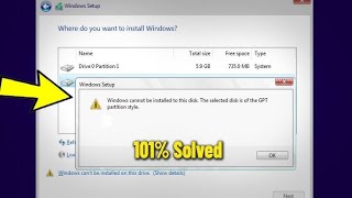 Windows cannot be installed to this disk The selected disk is of the GPT partition style ✔️✔️✔️ [upl. by Oibirot]