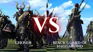 WARHAMMER III Total War  Chosen VS Black Guard of Naggarond [upl. by Ladnor502]