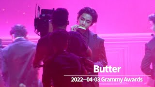 20220403 Grammy Awards  Butter BTS V focus fancam [upl. by Attelrahc]