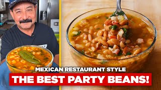 Make CARNE ASADA CHARRO BEANS for your next BACKYARD PARTY the SECRET Mexican Restaurant Recipe [upl. by Ymmaj]