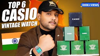 Top 6 Best Casio Vintage Watch For Men 🔥 Best Watch Haul For College 2024  ONE CHANCE [upl. by Leamse]