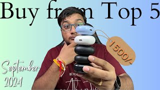 Top 5 best earbuds under 1500 rupees September 2024 [upl. by Auoy]