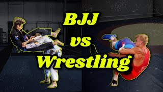 BJJ vs WRESTLING quotSimplifiedquot [upl. by Aerdnua349]