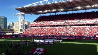 Canadian national anthem and fighter jets flyby at Toronto FC game [upl. by Jasun]