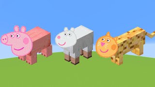 Minecraft animals and sounds with Peppa Pig heads [upl. by Hsotnas]